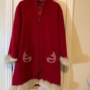 Unique Custom Made Wool Fur Lined MIDI Coat